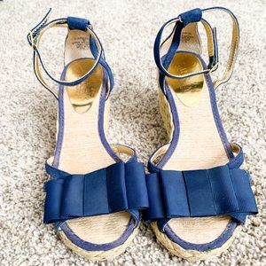 Lauren Ralph Lauren Navy Espadrille Wedges